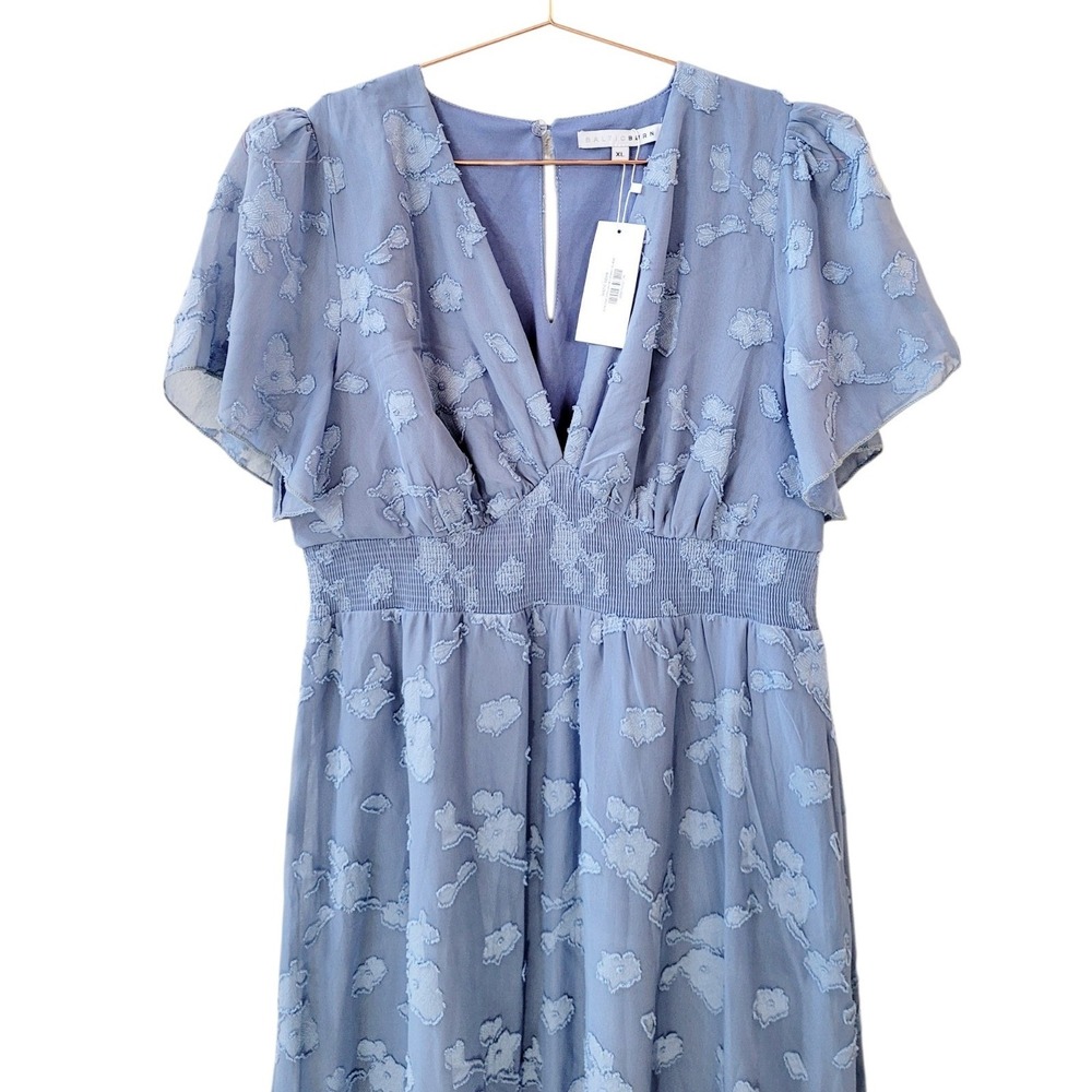 BALTIC BORN XL Blue June Smocked Midi Dress Women - Picture 3 of 15